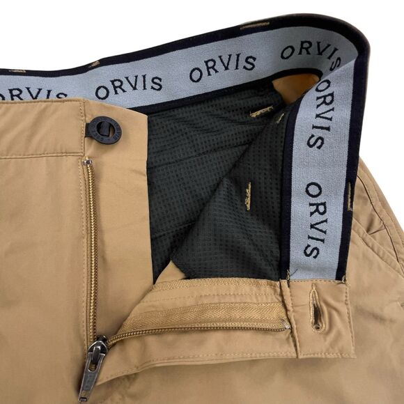 Orvis Tech Shorts Men's 30 Khaki Cargo Pocket Performance Hiking Stretch - Picture 4 of 15